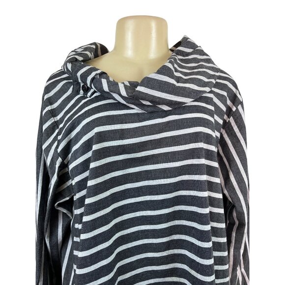 Tulip Womens Black & White Striped Long Sleeve Tunic Top Size L - New - Picture 4 of 8